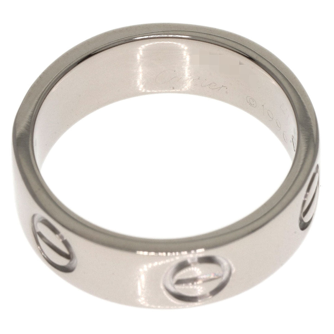 CARTIER Ring K18WG Silver Love Ring #47 Women Used Authentic