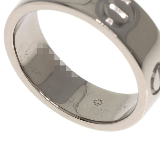 CARTIER Ring K18WG Silver Love Ring #47 Women Used Authentic
