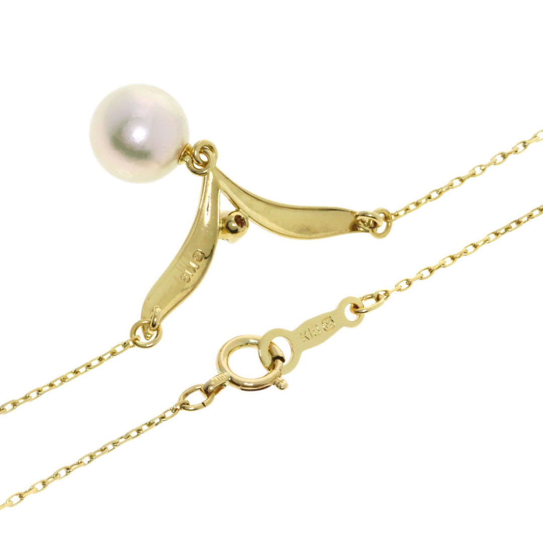 MIKIMOTO Necklace 18K Yellow Gold gold Pearl pearl diamond Women Used Authentic