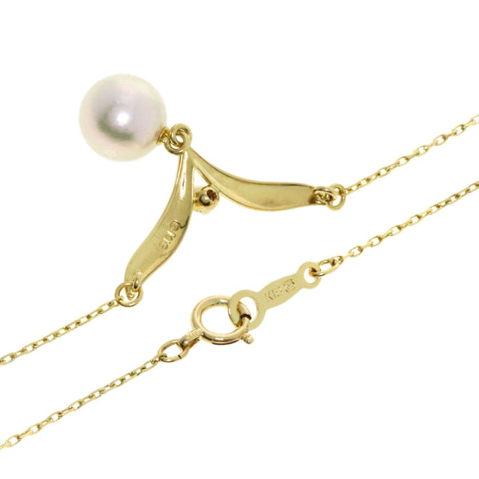 MIKIMOTO Necklace 18K Yellow Gold gold Pearl pearl diamond Women Used Authentic