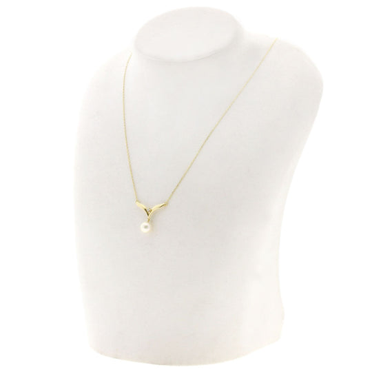 MIKIMOTO Necklace 18K Yellow Gold gold Pearl pearl diamond Women Used Authentic