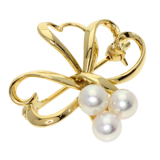 MIKIMOTO Brooch 18K Yellow Gold gold Pearl Women Used Authentic