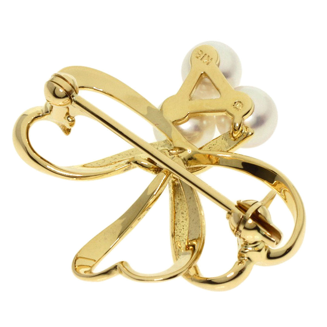 MIKIMOTO Brooch 18K Yellow Gold gold Pearl Women Used Authentic