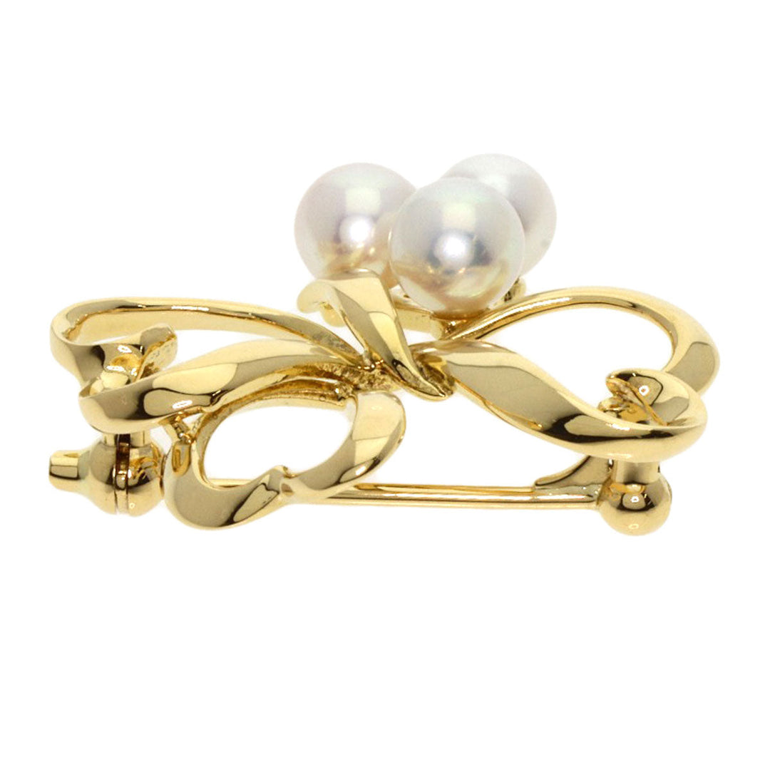 MIKIMOTO Brooch 18K Yellow Gold gold Pearl Women Used Authentic