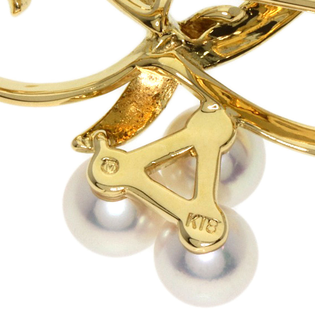 MIKIMOTO Brooch 18K Yellow Gold gold Pearl Women Used Authentic