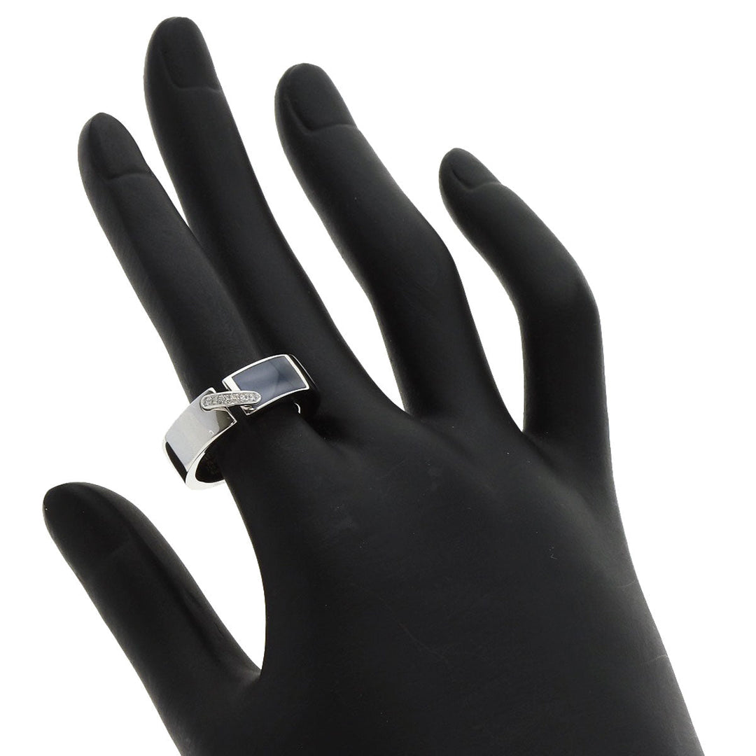 Chaumet Ring K18WG Silver Lianne Diamond #54 Women Used Authentic