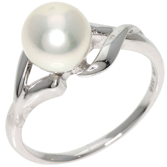 MIKIMOTO Ring K14WG Silver Pearl