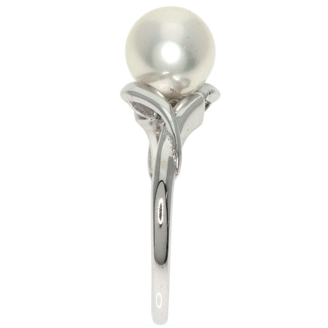 MIKIMOTO Ring K14WG Silver Pearl