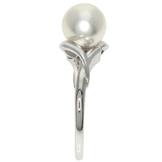 MIKIMOTO Ring K14WG Silver Pearl