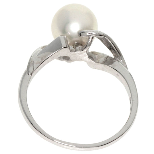 MIKIMOTO Ring K14WG Silver Pearl
