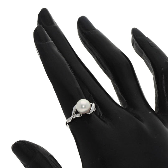 MIKIMOTO Ring K14WG Silver Pearl