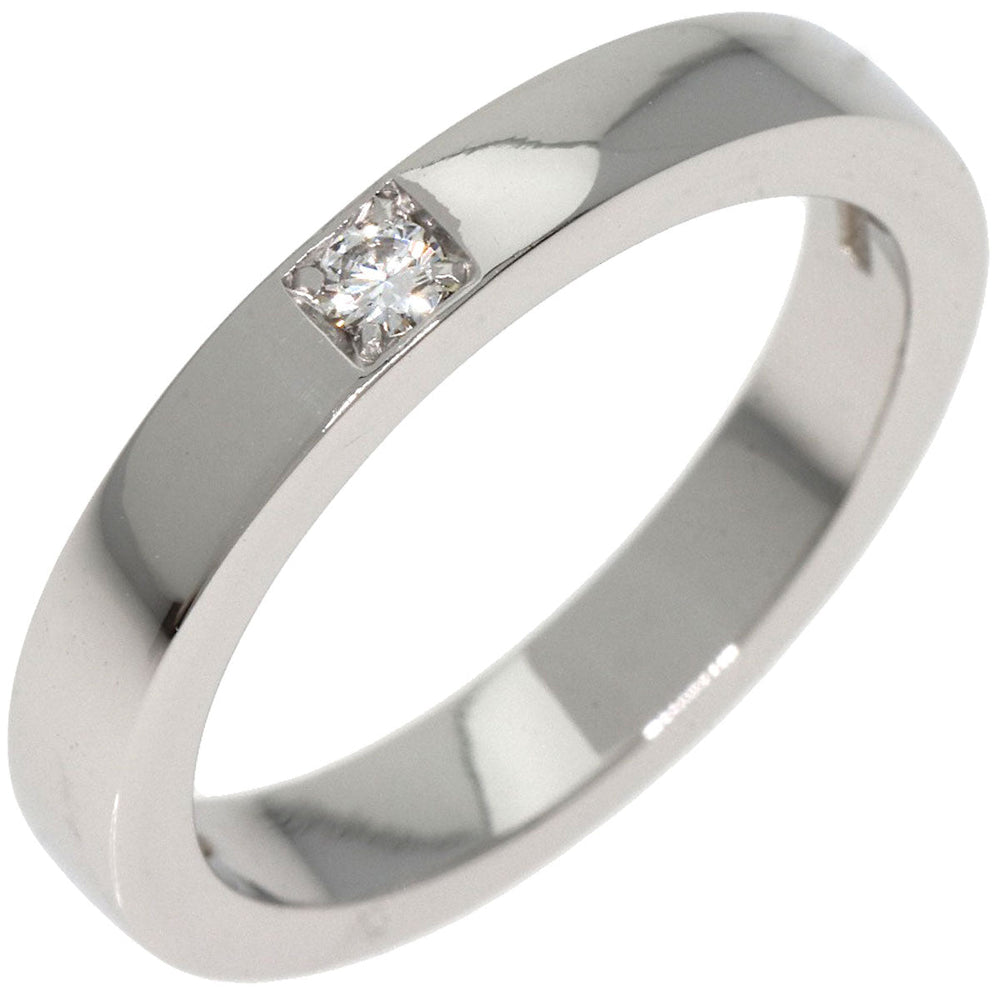 BVLGARI Ring PT950 Silver Marry Me 1P Diamond Women Used Authentic