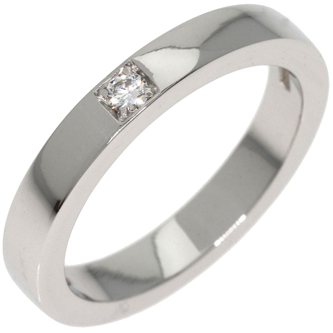BVLGARI Ring PT950 Silver Marry Me 1P Diamond Women Used Authentic