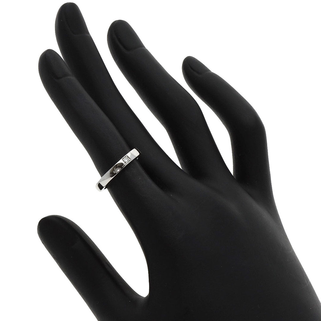 BVLGARI Ring PT950 Silver Marry Me 1P Diamond Women Used Authentic
