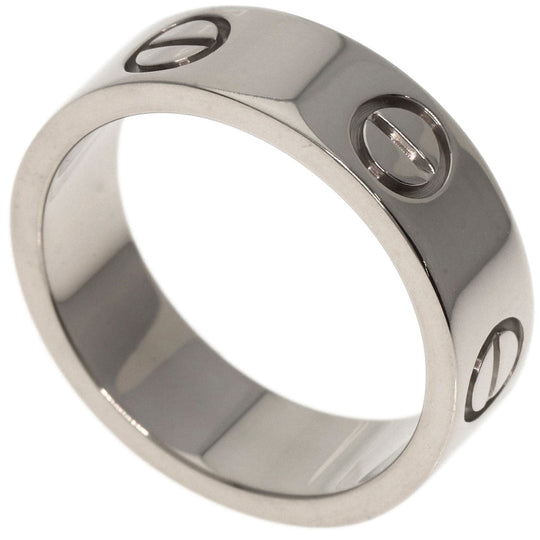 CARTIER Ring K18WG Silver Love Ring #50 Women Used Authentic