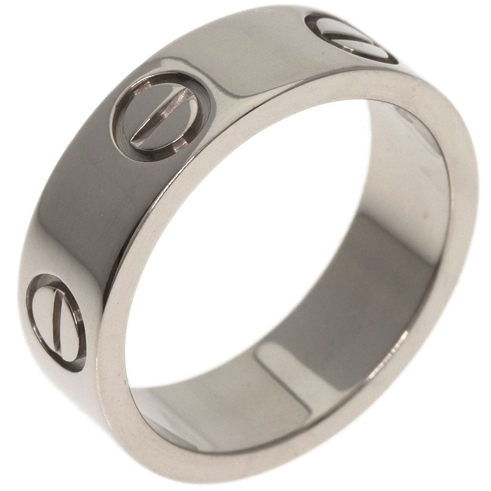 CARTIER Ring K18WG Silver Love Ring #50 Women Used Authentic