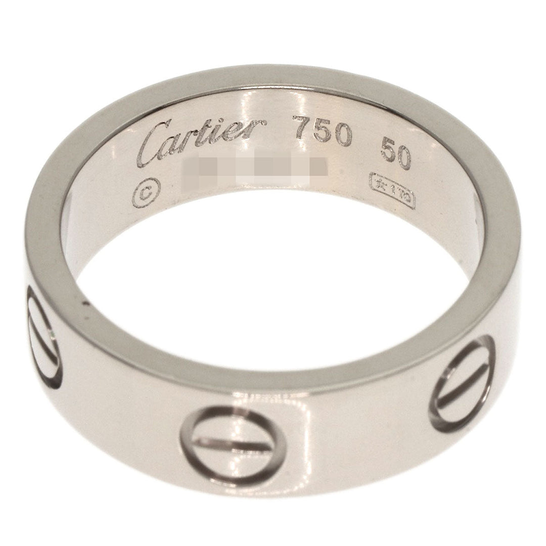 CARTIER Ring K18WG Silver Love Ring #50 Women Used Authentic