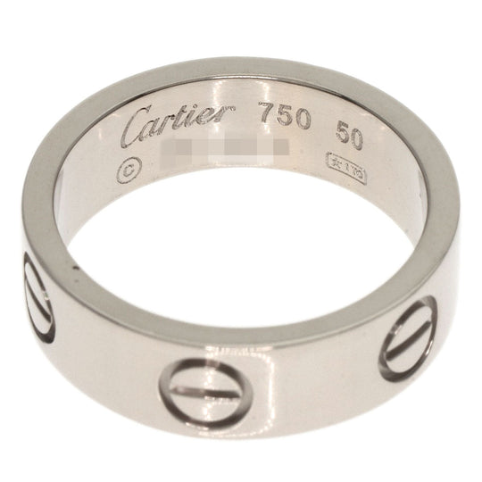 CARTIER Ring K18WG Silver Love Ring #50 Women Used Authentic