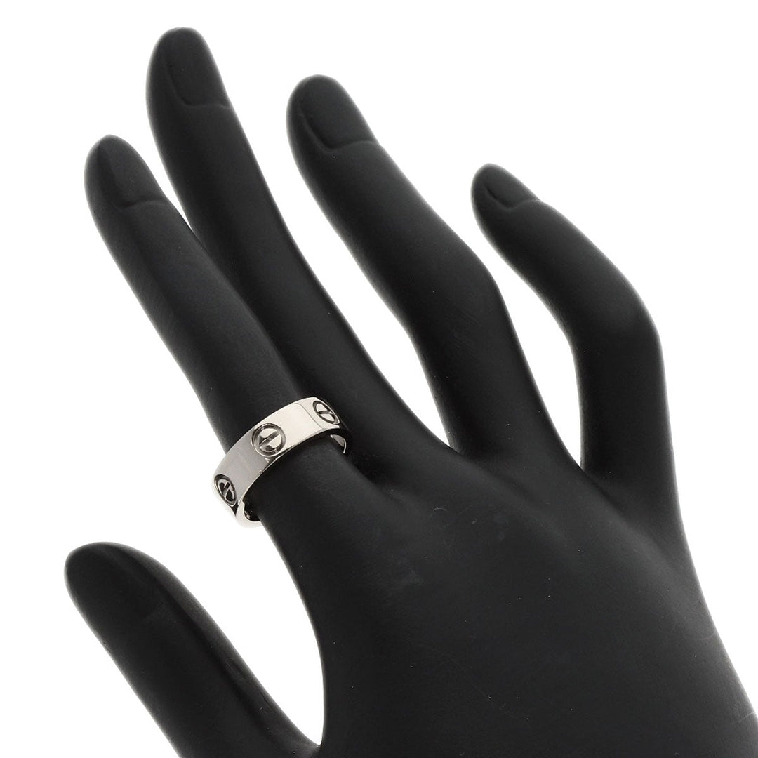 CARTIER Ring K18WG Silver Love Ring #50 Women Used Authentic