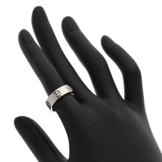 CARTIER Ring K18WG Silver Love Ring #50 Women Used Authentic