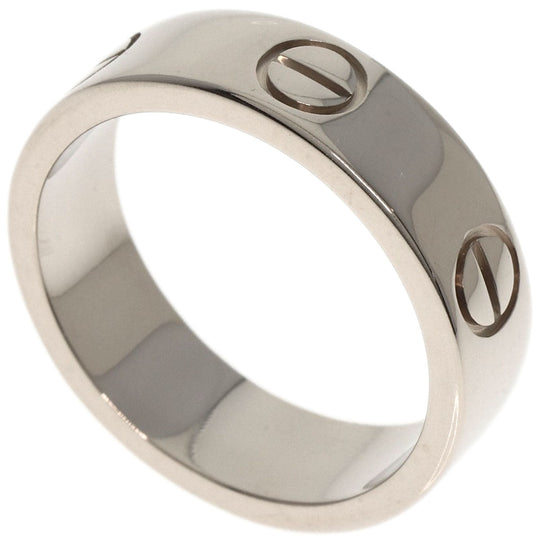 CARTIER Ring K18WG Silver Love Ring #51 Women Used Authentic