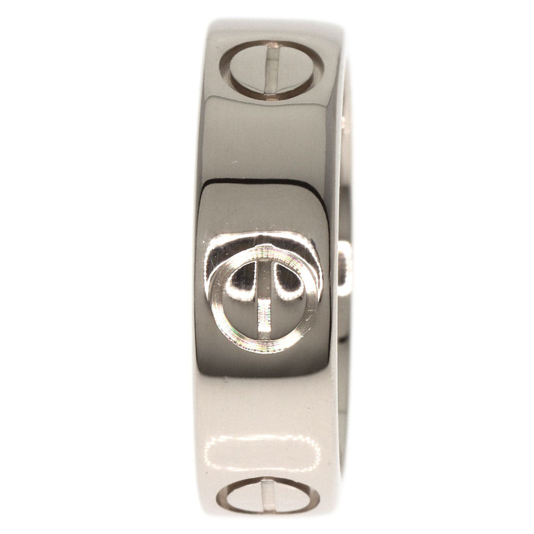 CARTIER Ring K18WG Silver Love Ring #51 Women Used Authentic