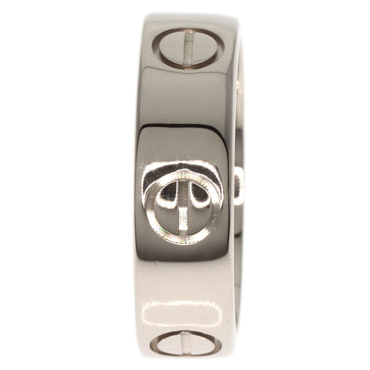CARTIER Ring K18WG Silver Love Ring #51 Women Used Authentic