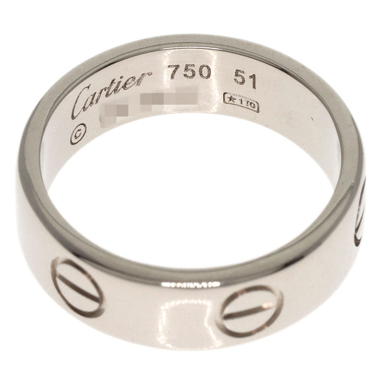 CARTIER Ring K18WG Silver Love Ring #51 Women Used Authentic