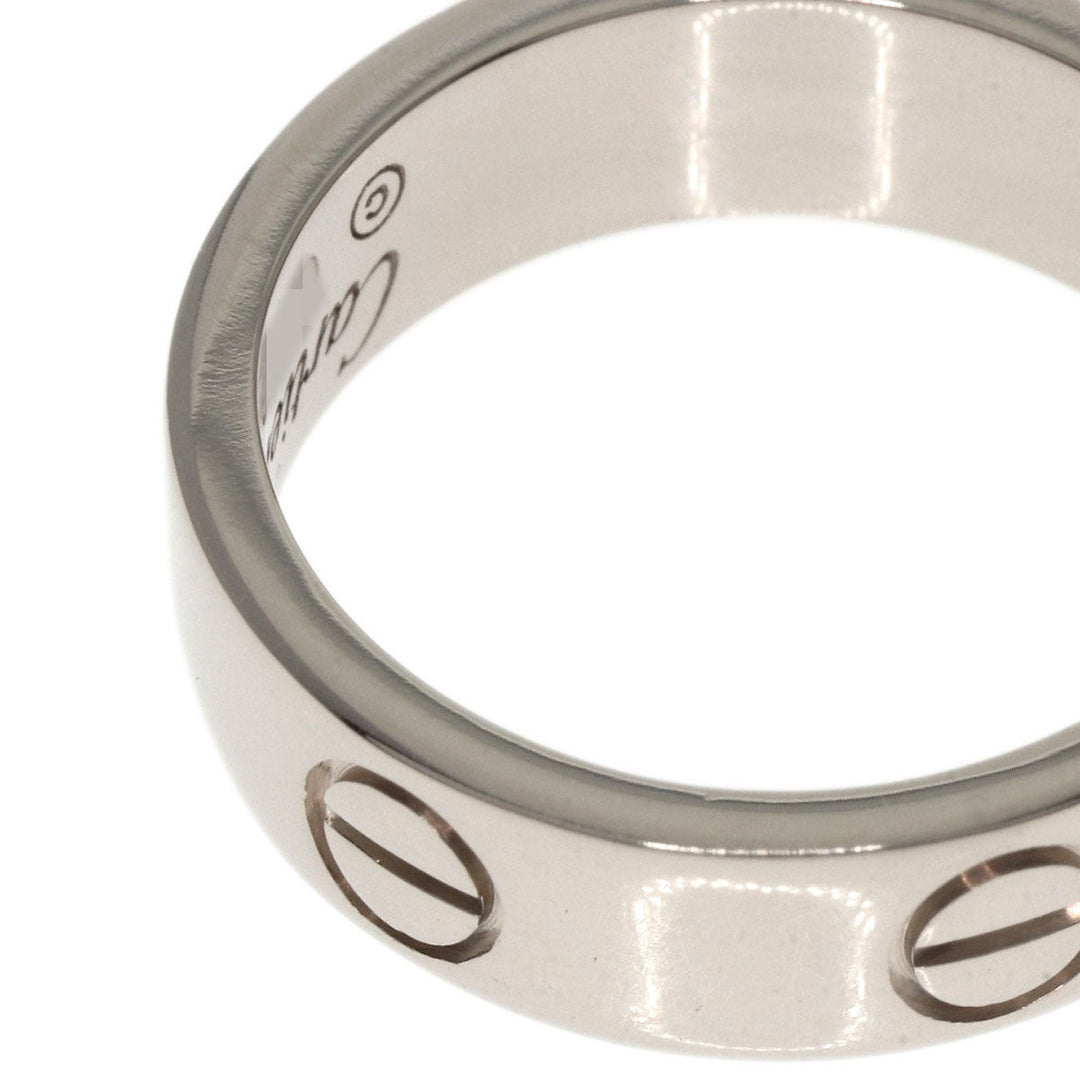 CARTIER Ring K18WG Silver Love Ring #51 Women Used Authentic