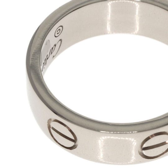 CARTIER Ring K18WG Silver Love Ring #51 Women Used Authentic