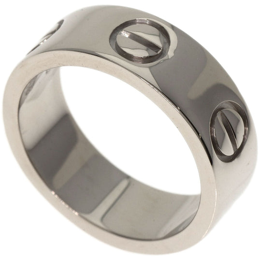 CARTIER Ring K18WG Silver Love Ring #45 Women Used Authentic