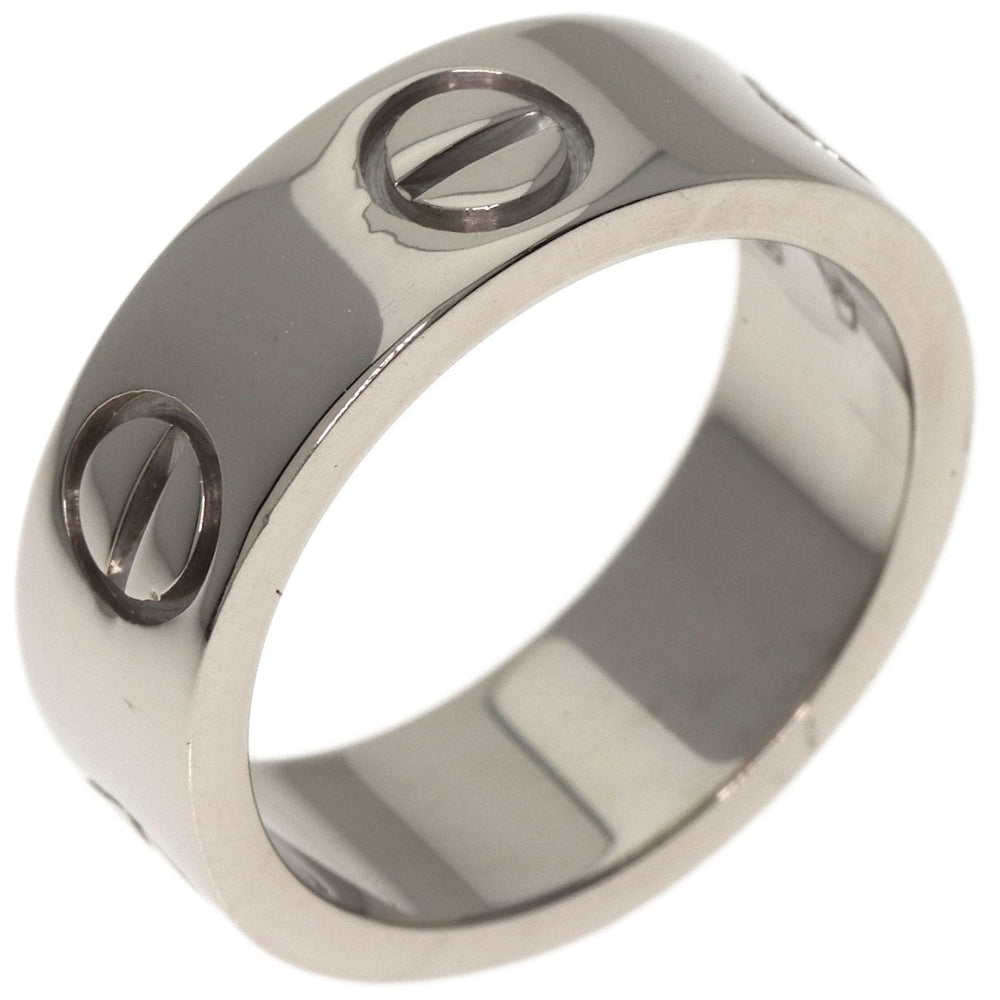 CARTIER Ring K18WG Silver Love Ring #45 Women Used Authentic