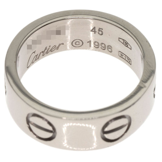 CARTIER Ring K18WG Silver Love Ring #45 Women Used Authentic