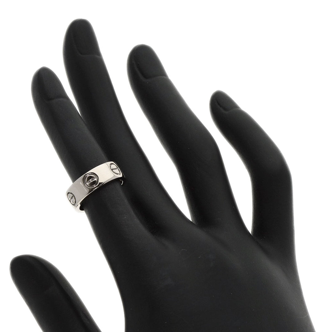 CARTIER Ring K18WG Silver Love Ring #45 Women Used Authentic
