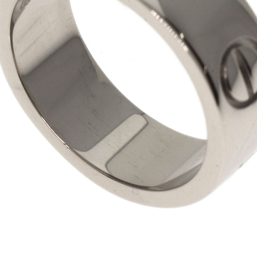 CARTIER Ring K18WG Silver Love Ring #45 Women Used Authentic