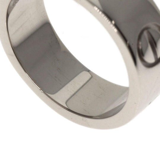 CARTIER Ring K18WG Silver Love Ring #45 Women Used Authentic