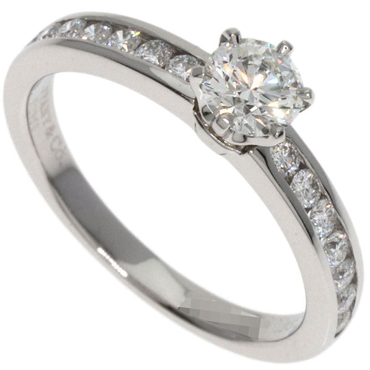 TIFFANY&Co. Ring PT950 Silver Channel Setting Diamonds Women Used Authentic