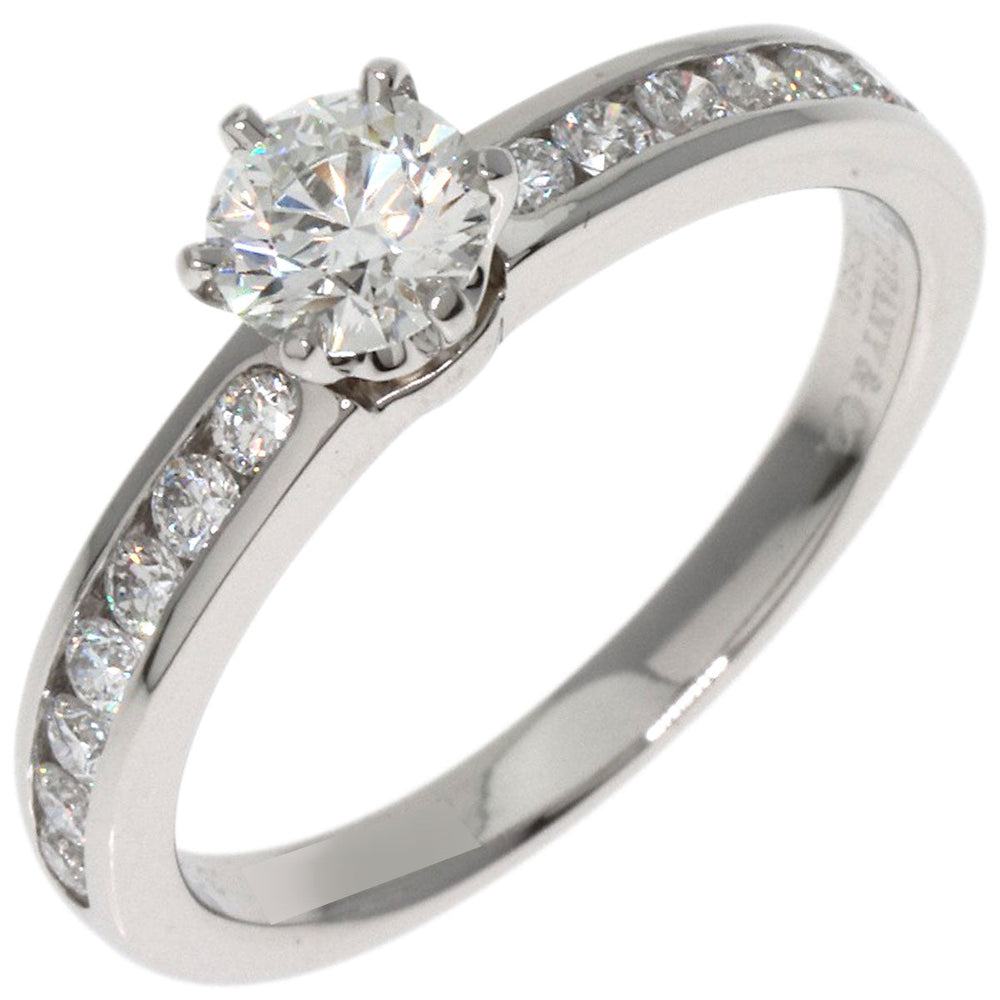 TIFFANY&Co. Ring PT950 Silver Channel Setting Diamonds Women Used Authentic
