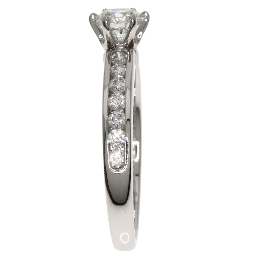 TIFFANY&Co. Ring PT950 Silver Channel Setting Diamonds Women Used Authentic