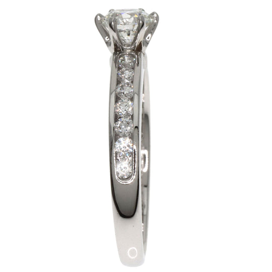 TIFFANY&Co. Ring PT950 Silver Channel Setting Diamonds Women Used Authentic