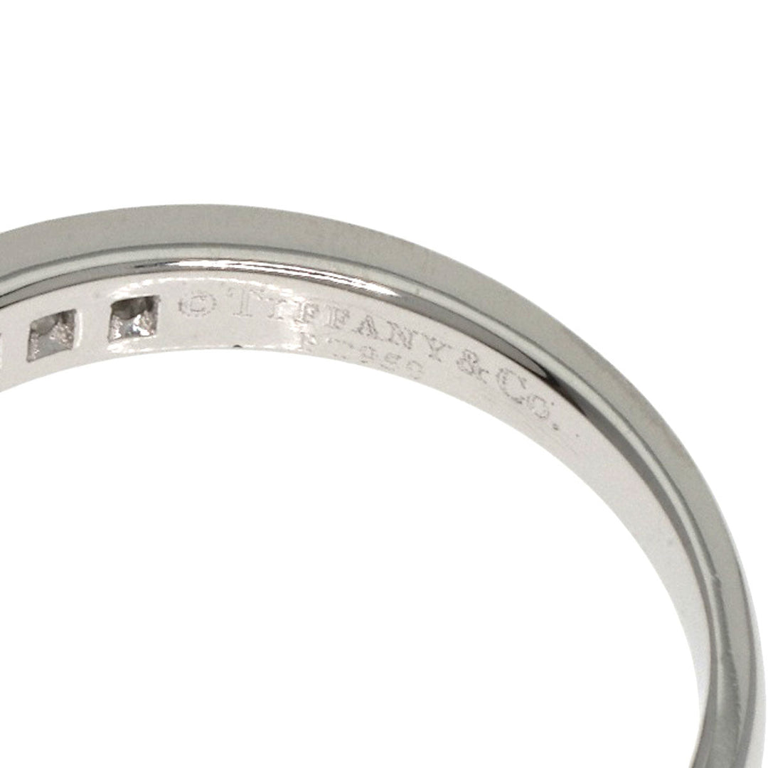 TIFFANY&Co. Ring PT950 Silver Channel Setting Diamonds Women Used Authentic