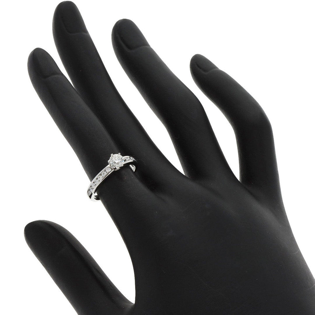 TIFFANY&Co. Ring PT950 Silver Channel Setting Diamonds Women Used Authentic