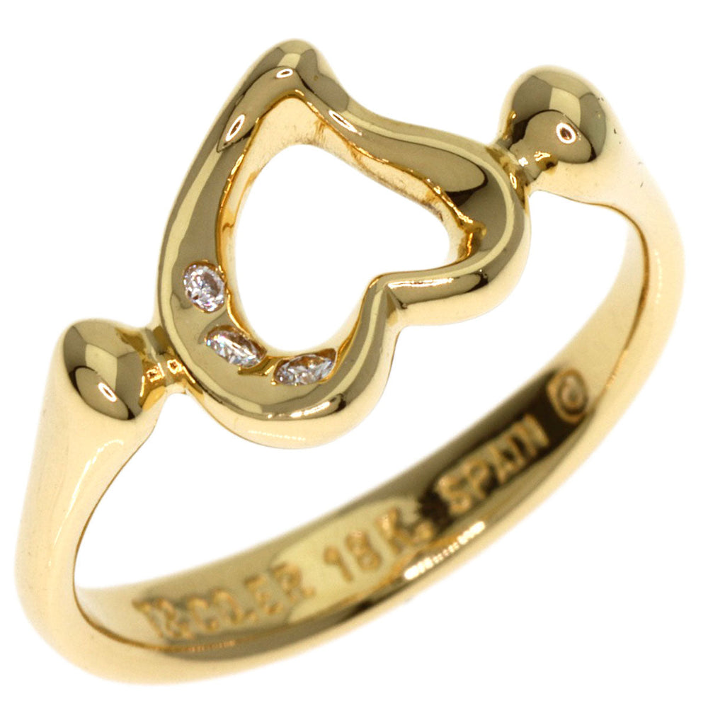 TIFFANY&Co. Ring 18K Yellow Gold gold Open Heart 3P Diamond Women Used Authentic