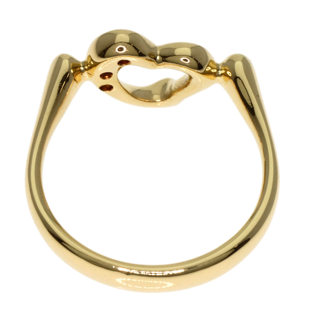 TIFFANY&Co. Ring 18K Yellow Gold gold Open Heart 3P Diamond Women Used Authentic