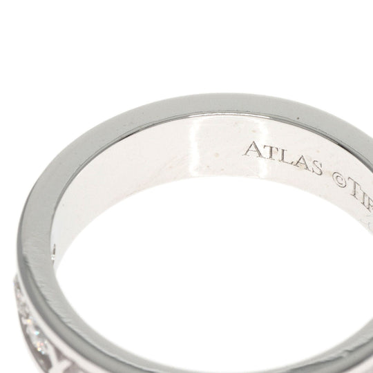 TIFFANY&Co. Ring K18WG Silver Atlas Narrow 3P Diamond Women Used Authentic