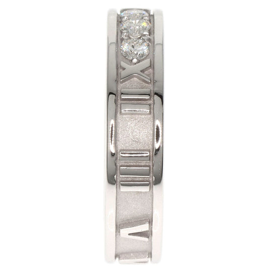TIFFANY&Co. Ring K18WG Silver Atlas Narrow 3P Diamond Women Used Authentic