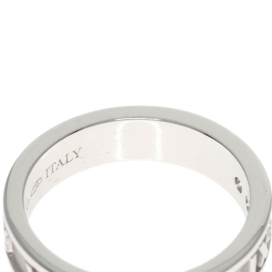 TIFFANY&Co. Ring K18WG Silver Atlas Narrow 3P Diamond Women Used Authentic