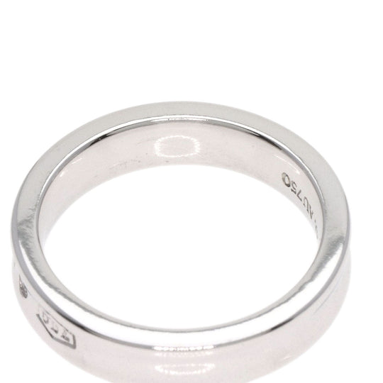 TIFFANY&Co. Ring K18WG Silver 1837 Narrow 2P Diamond Women Used Authentic