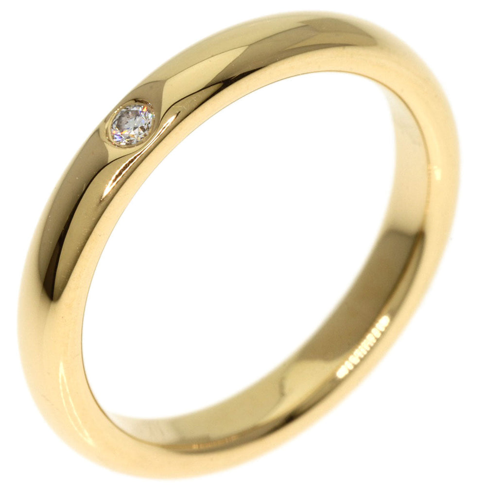 TIFFANY&Co. Ring 18K Yellow Gold gold Classic Band 1P Diamond Women Used Authentic