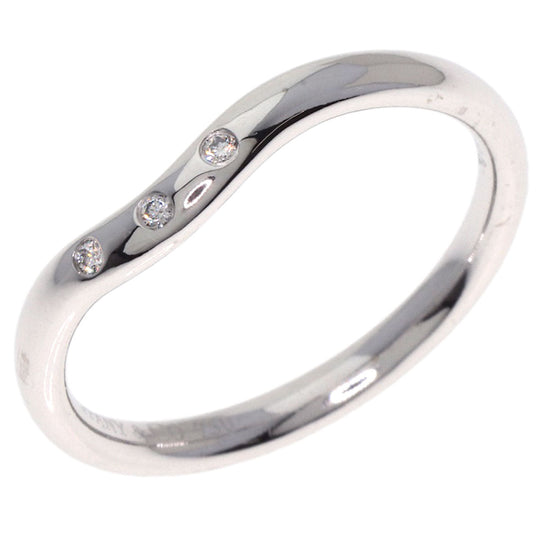 TIFFANY&Co. Ring K18WG Silver Curved 3P Diamond